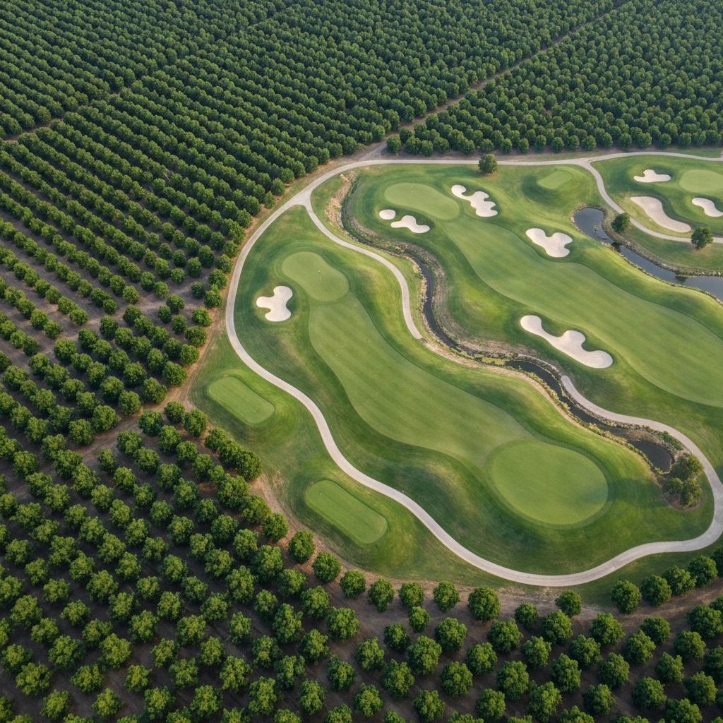 Aerial view of Pecan Plantation